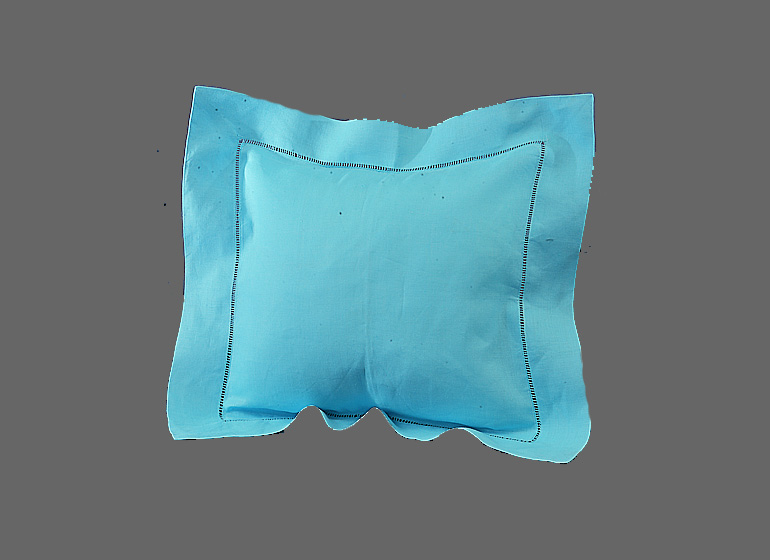 Aqua Blue Color 12" Square Hemstitch Pillow Sham
